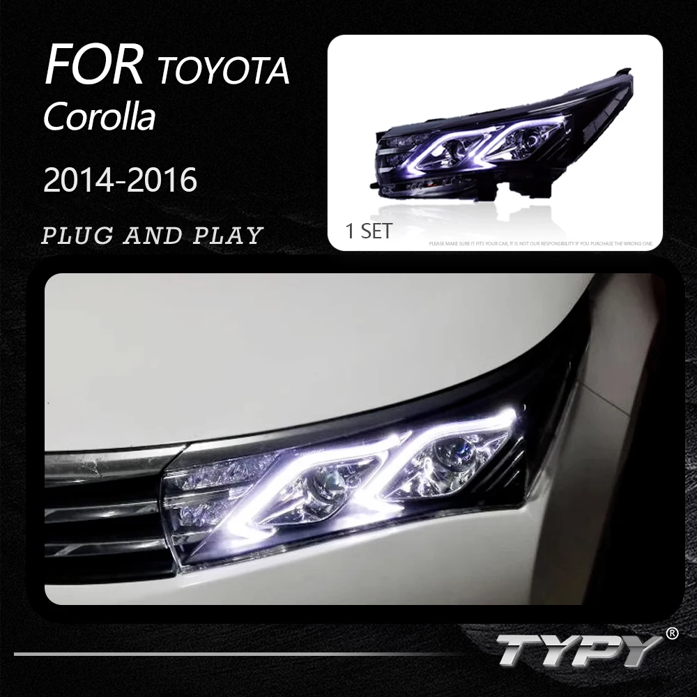 

TYPY Car Headlights For Toyota Corolla 2014-2016 LED Car Lamps Daytime Running Lights Dynamic Turn Signals Car Accessories