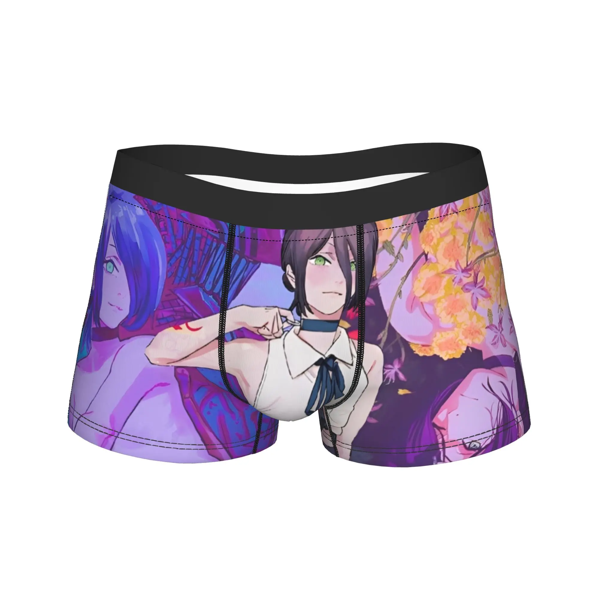 

Мужское нижнее белье с бензопилой, трусы-боксеры из аниме-фильма, шорты, забавные дышащие трусы для мужчин, большие размеры