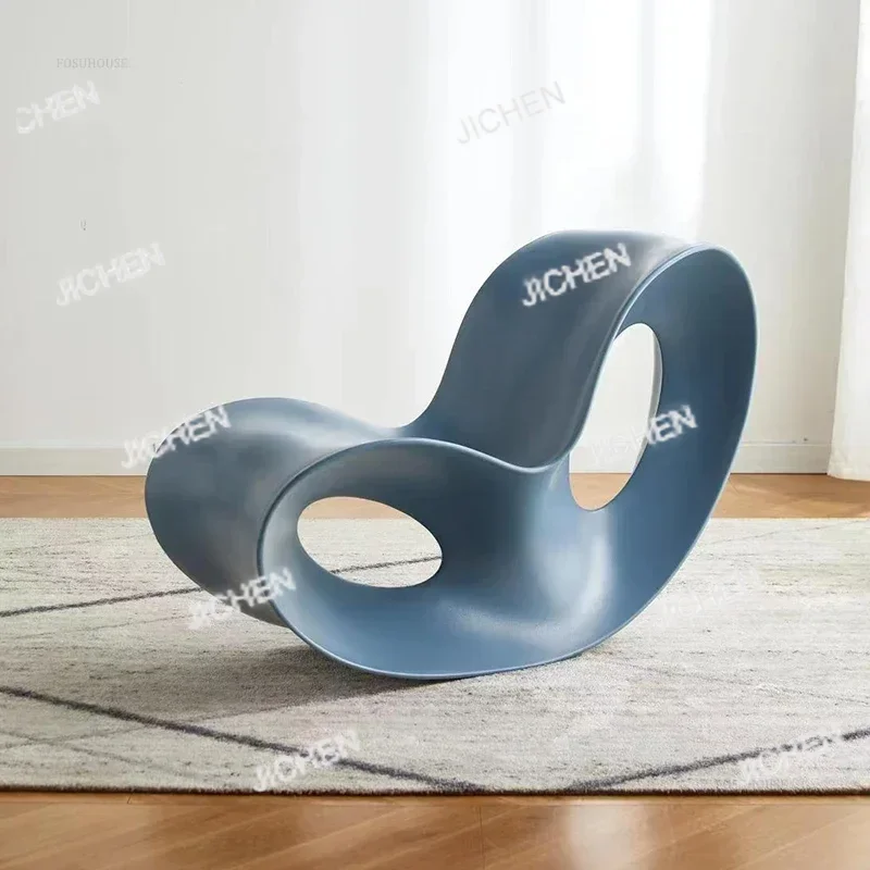 

Light Luxury Plastic Chaise Lounge Modern Outdoor Rocking Chair Creative Leisure Back Chairs Home Balcony Living Room Chair