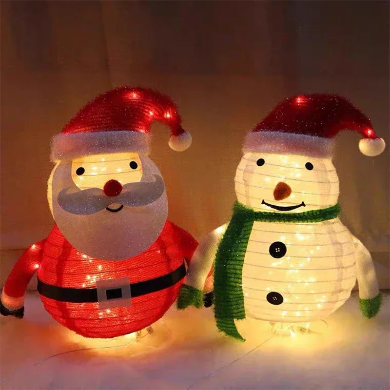 58CM LED Christmas Snowman Light Xmas Toys New Year Santa Claus Creative Party Luminous Ornament Outdoor Christmas Decorations