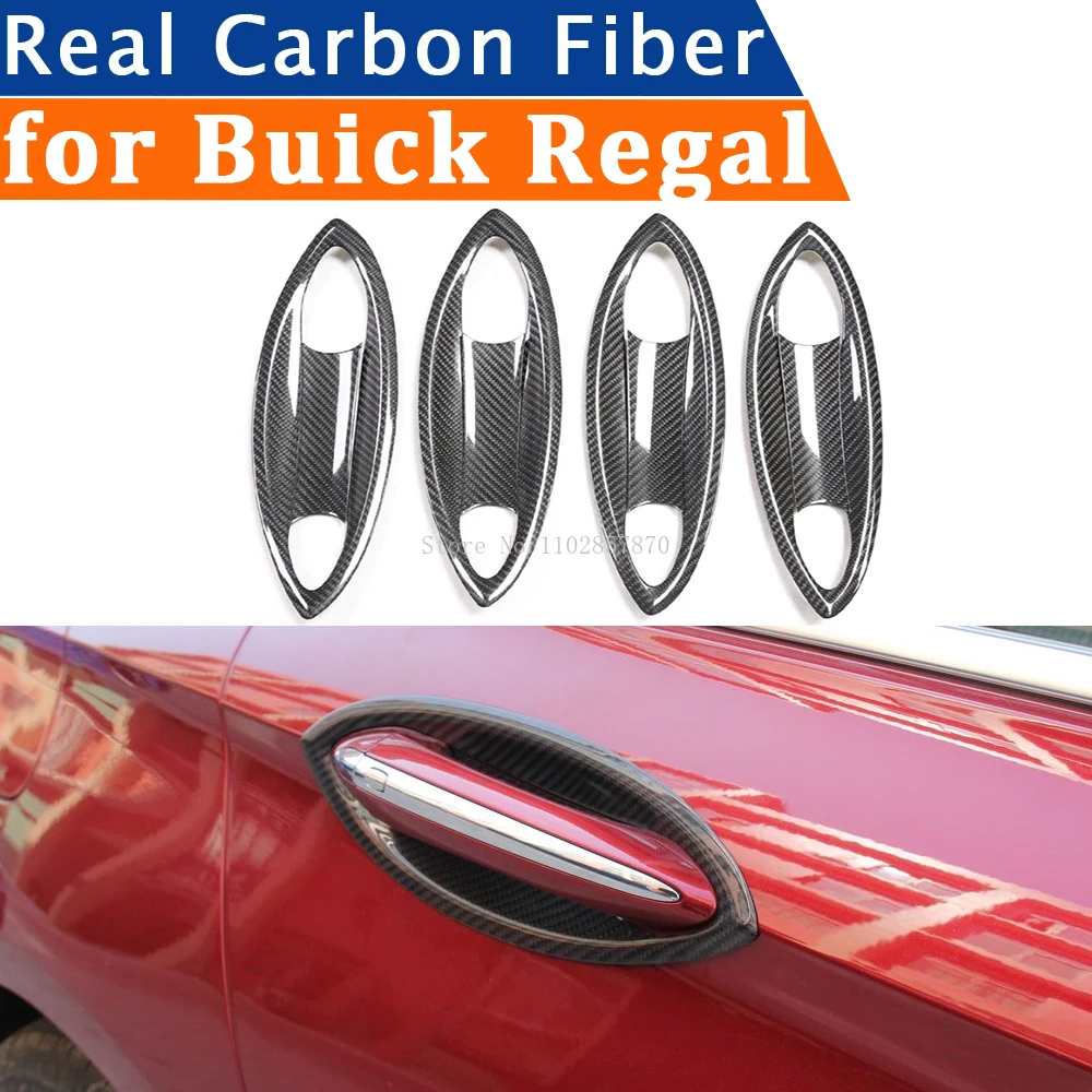 For Buick Regal 2017-2023 Car Accessories Real Carbon Fiber Door Bowl Cover Frame Sticker Exterior Trim Bodykit