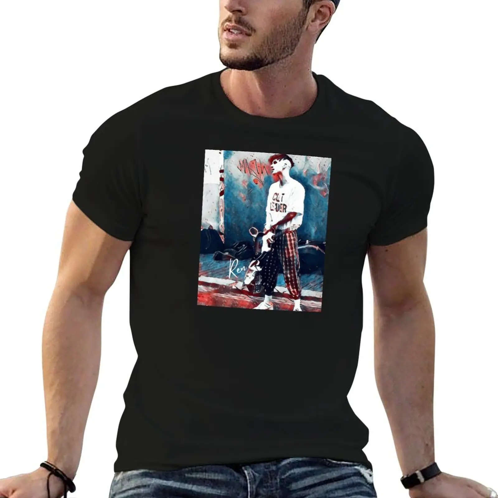 Ren Busking Brighton Renegade Merch Hi Ren Gill Lyrics Merch Shirt Rap Music Ren Fan Busking UK T-Shirt Casual Graphic Print Tee