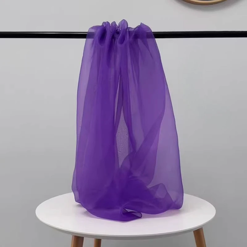 5 m/Lot Organza-Stoff mit hoher Dichte für Hochzeitskleider, Seidenimitat-Stoff, DIY handgefertigte Accessoires, transparentes Garn – Detail 23