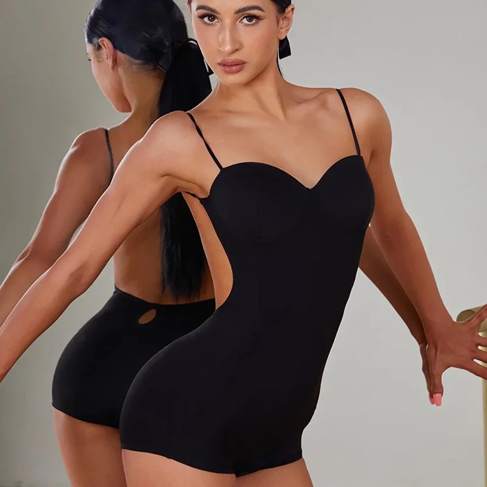 Weibliche latein amerikanische Tanz kleid Frauen Leistung Bauch moderne Tanz kleider gestreiften nackten Rücken Design Bodysuit