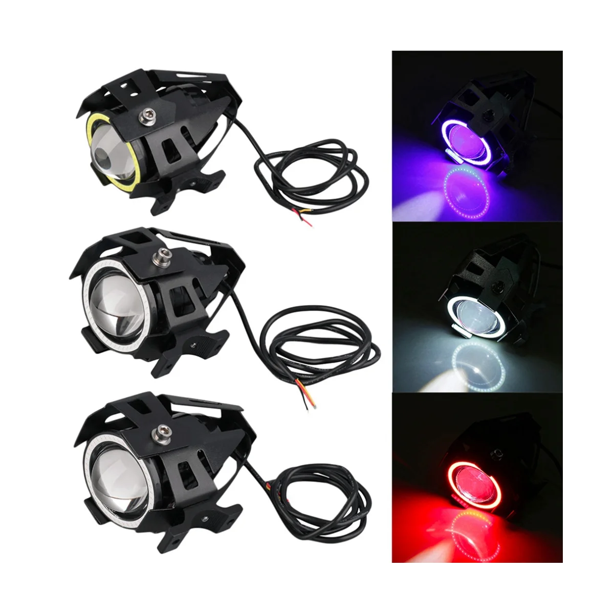 E-Bike Light Headlight Input DC 12V-80V Ebike Handlebar Lamp Electric Scooter LED Front Light