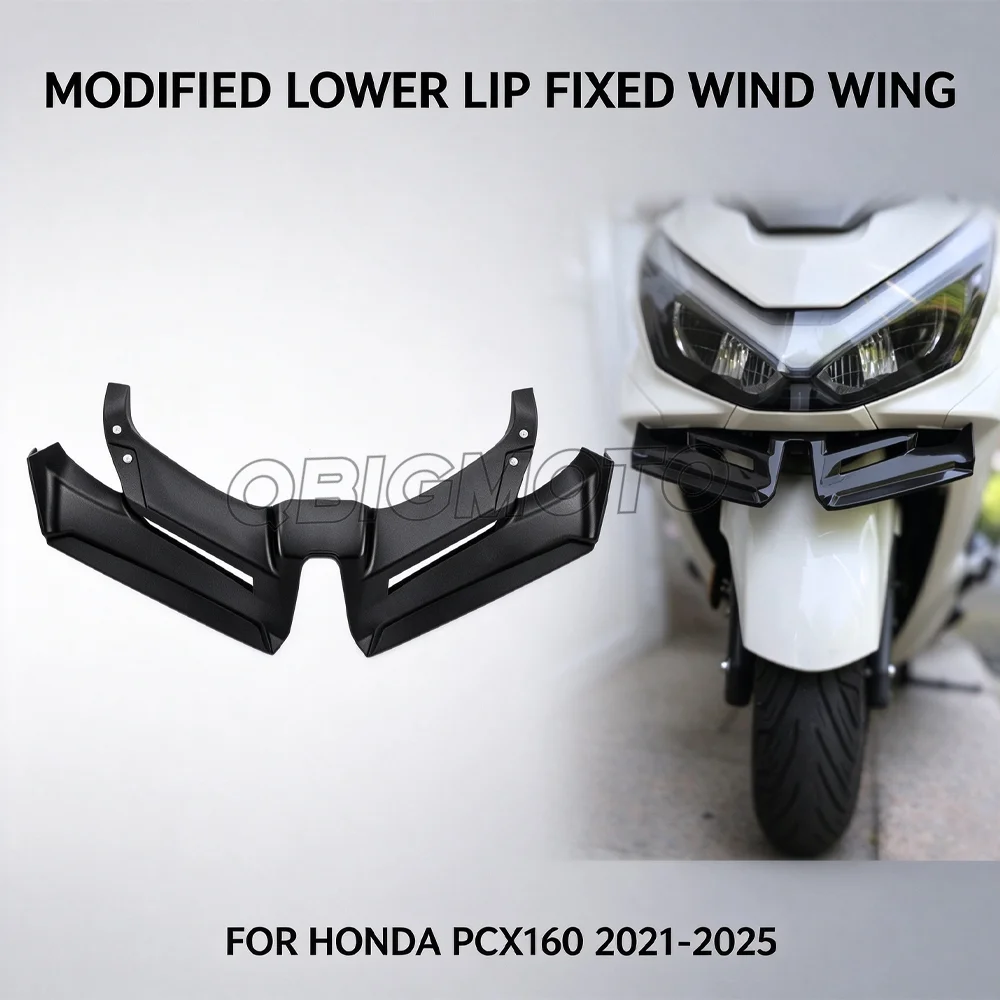 For Honda PCX160 PCX 160 2021-2025 2024 Motorcycle Winglets Front Fairing Aerodynamic Winglets Fixed Wind Wing Side Spoilers