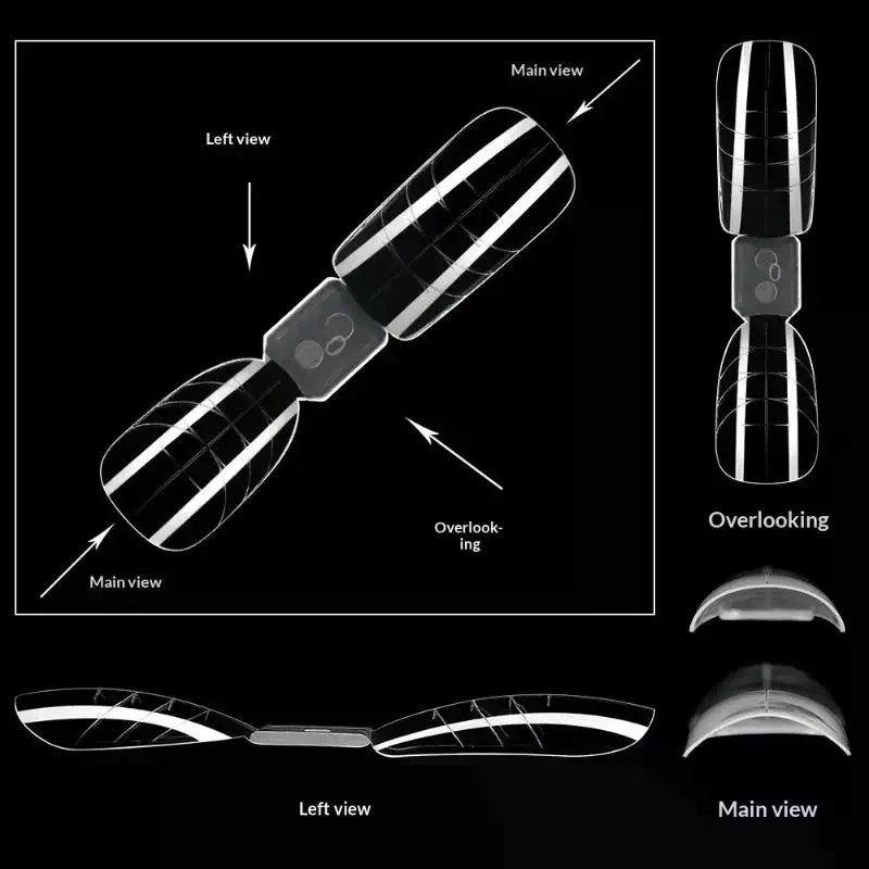 150Pcs French Dual Forms 2In1 Nail Molds With Scale Double-ended Full Cover Nail Extension Building Gel Mold Nail Forms Nail Art