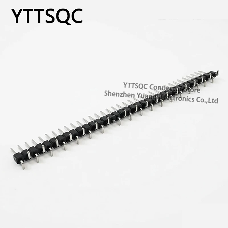 10pcs 2.54mm Pin 1X40P R1 R2 Right Angle SMD SMT Board Spacer Single Row Gold PCB Male Berg Strip Pin Header Connector