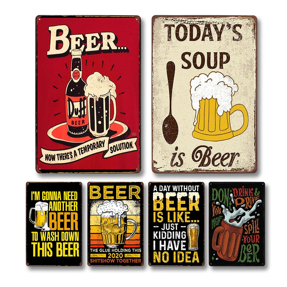 

Collectible Advertising Beer Tin Sign Metal Wall Plaque Gift for Men Dad - 8x12in 20x30cm
