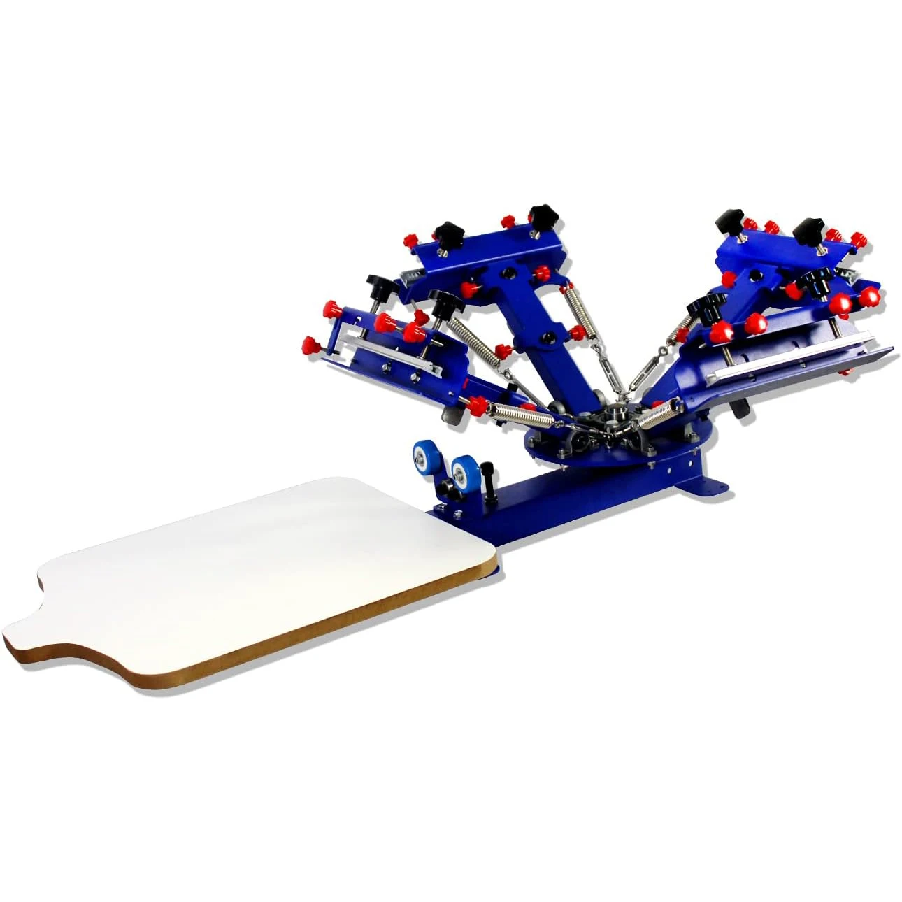 4 ألوان 1 محطة طابعة الشاشة مايكرو تسجيل آلة طباعة الشاشة الحريرية تي شيرت الصحافة نوع الجدول الطابعة