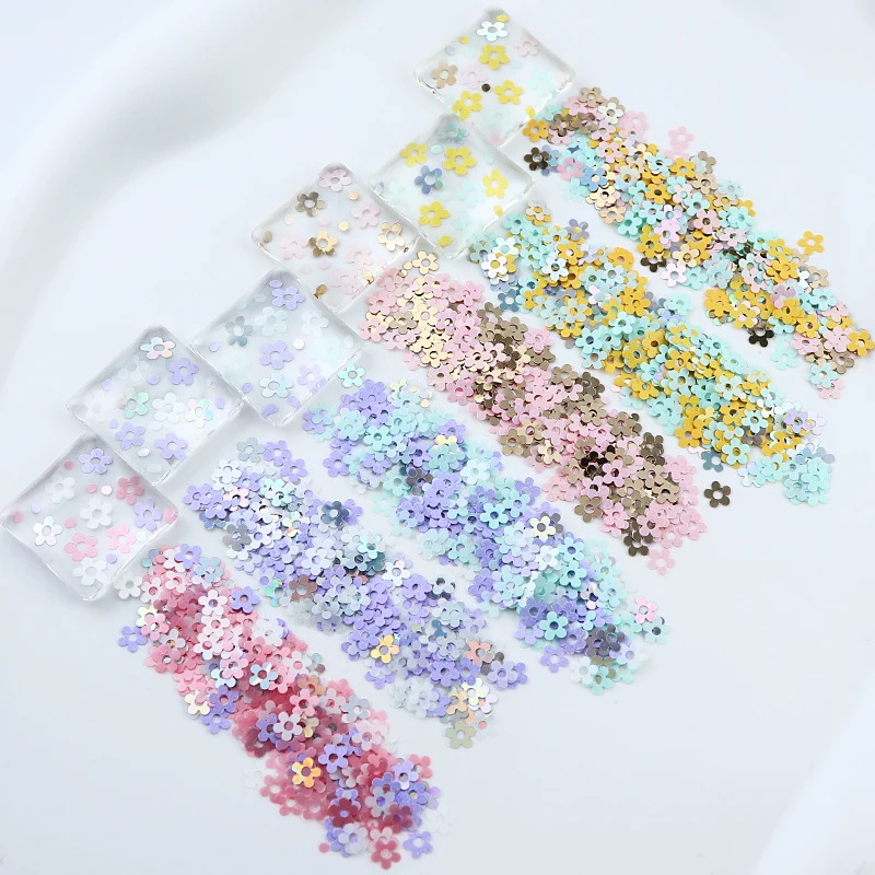 UV Resin Plum Blossom Light Color Sequins Glitters Epoxy Resin Filling Macaron Tiny Flowers DIY Resin Jewelry Crafts Accessories