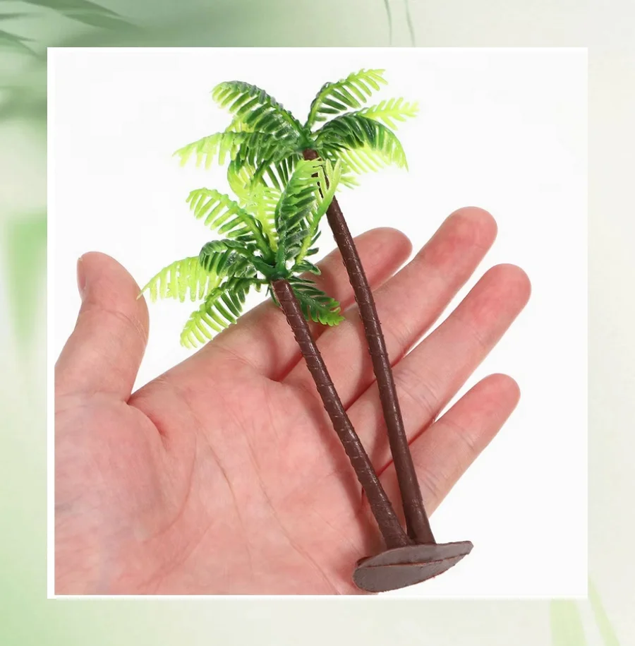 

10 Piece Simulated Palm Tree Plastic Miniature Coconut Tree Realistic Cake Home Party And Photography Props