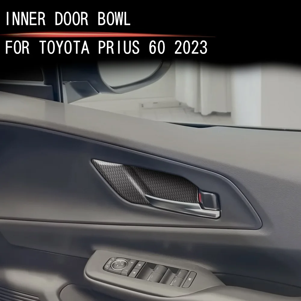 

4pcs ABS Carbon Fiber Color Inner Door Open Handle Cover Interior for Toyota Prius 2023 2024