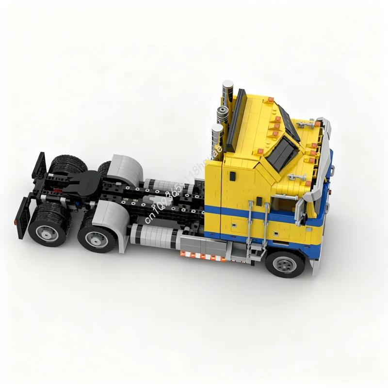 2846pcs MOC Kenworth K100 6X4 semi truck geel Technische Model bouwstenen Modulaire DIY Monteren Speelgoed Kinderen kerstcadeaus