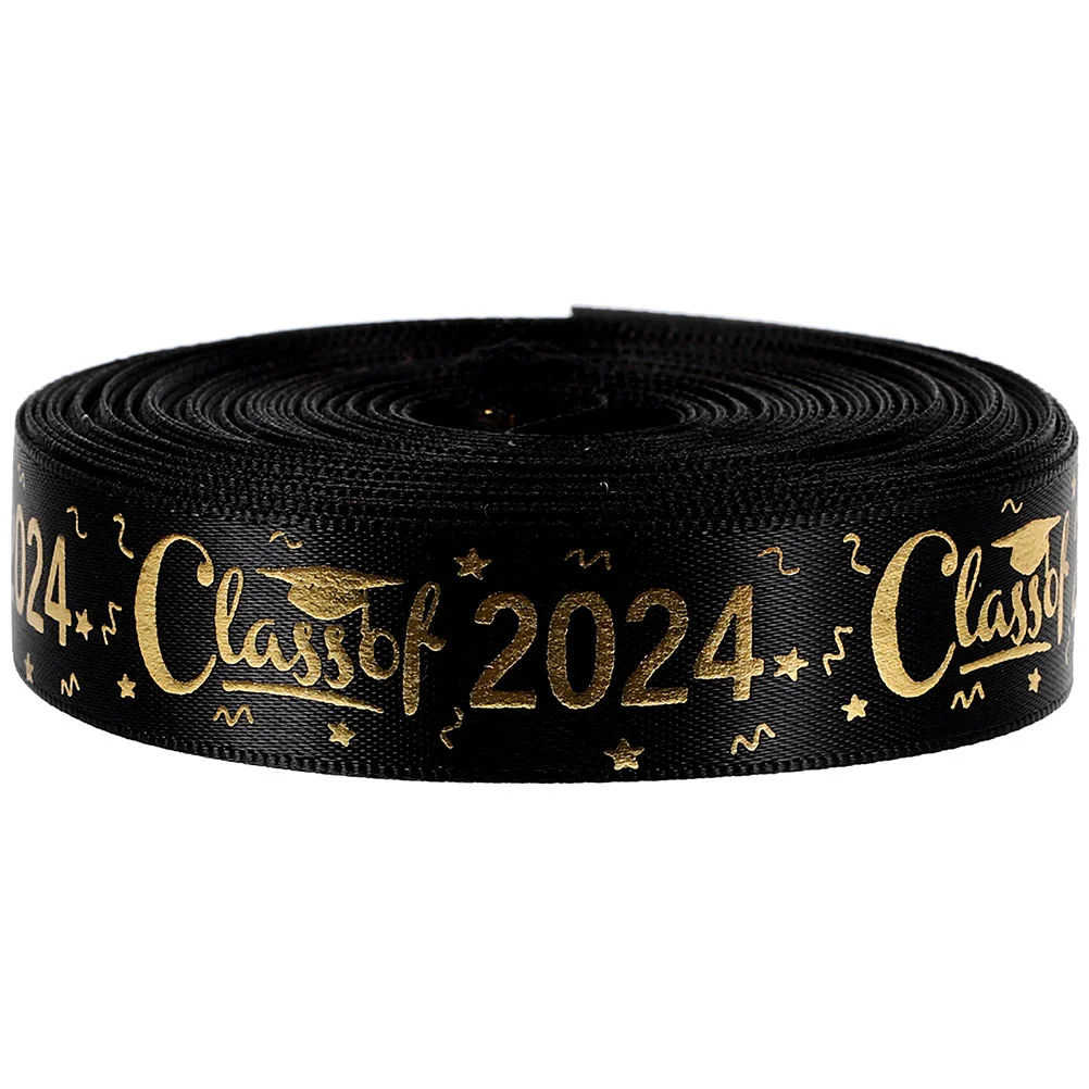 The Gift Metallic Glitter Ribbon, Classe 2024 Ribbons Rolls, Parabéns Grad Tema, Festa de formatura