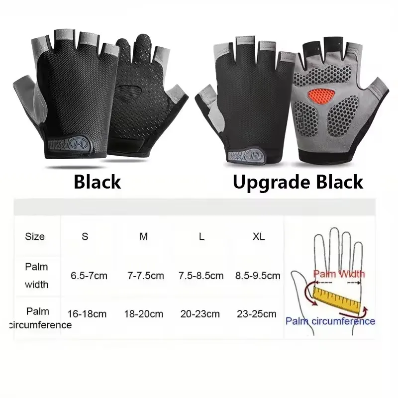 Sommer-Fitness-Halbfingerhandschuhe für Männer und Frauen Verbesserte Handfläche Rutschfest Stoßabsorbierend Atmungsaktive Outdoor-Radhandschuhe – Detail 8