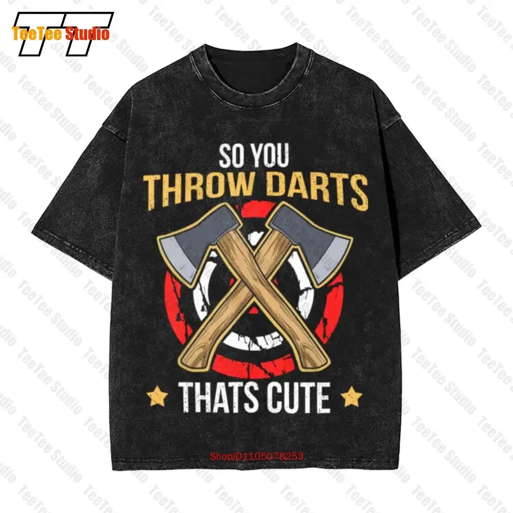 Axe Throwing Hatchet Lumberjack Hobby Darts Vintage Golf Wear  T-Shirt 505B