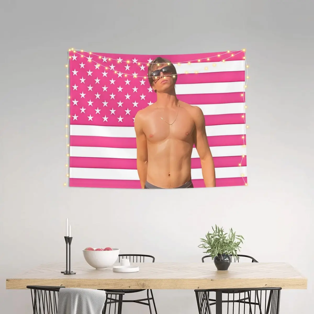 Nicholas Alexander Chavez American Flag Wall Tapestry Decorative Tapestries Poster for Dorm Room Wall Hanging Decor