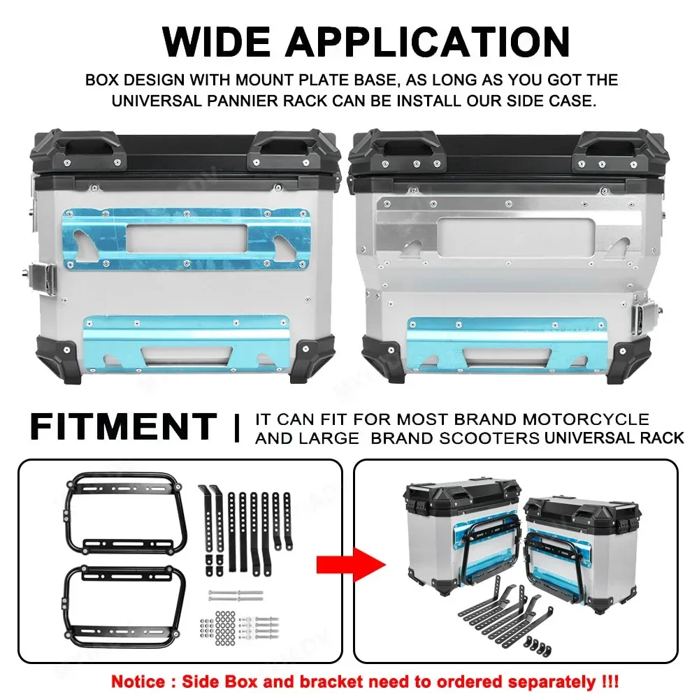 35l motocicleta pannier lateral bagagem casos caixa lateral de alumínio alforjes armazenamento tronco universal para bmw para honda para yamaha