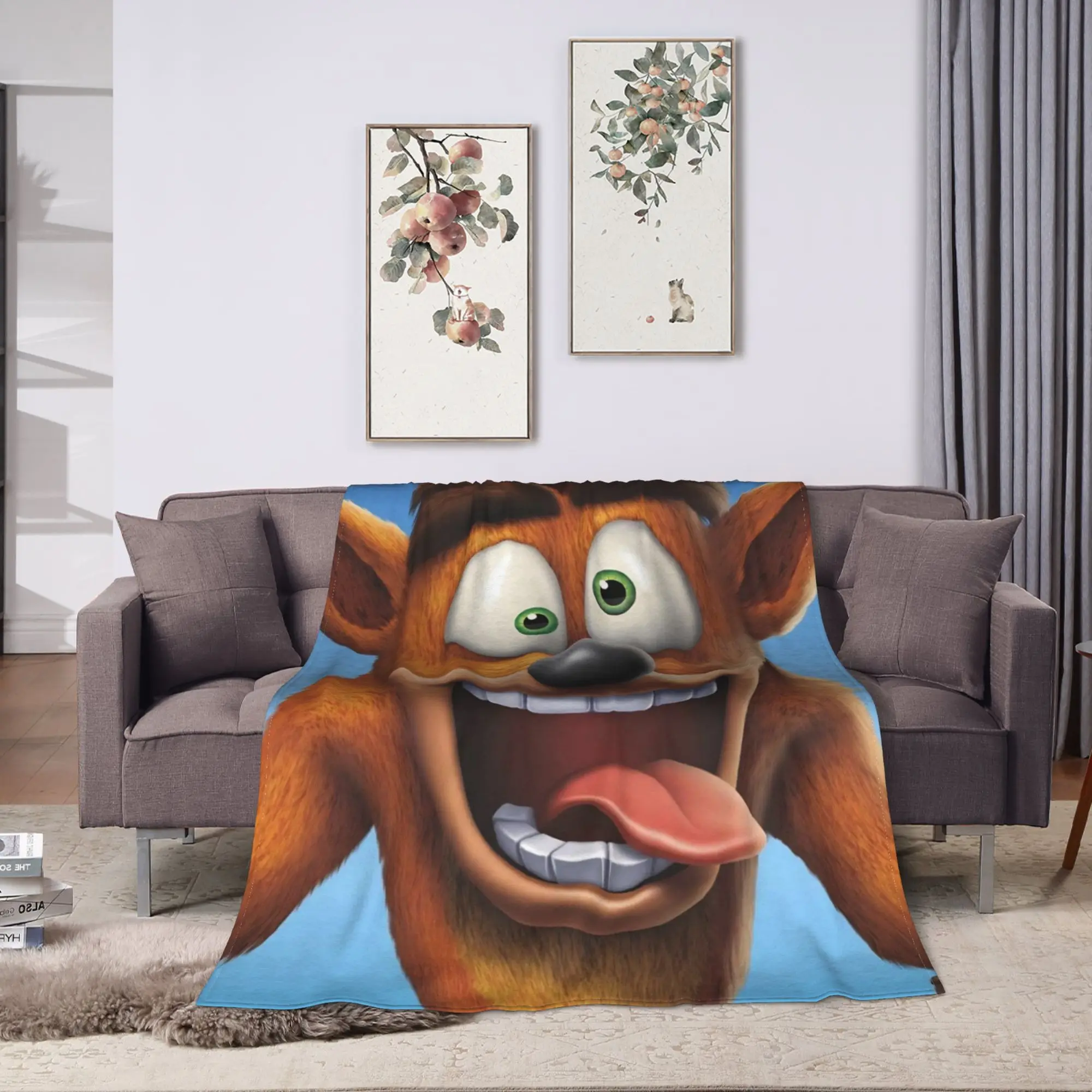 Crashs Bandicoots Blanket Quality Warm Soft  Throw Blanket Winter Students Living Room Fashion Bedspread