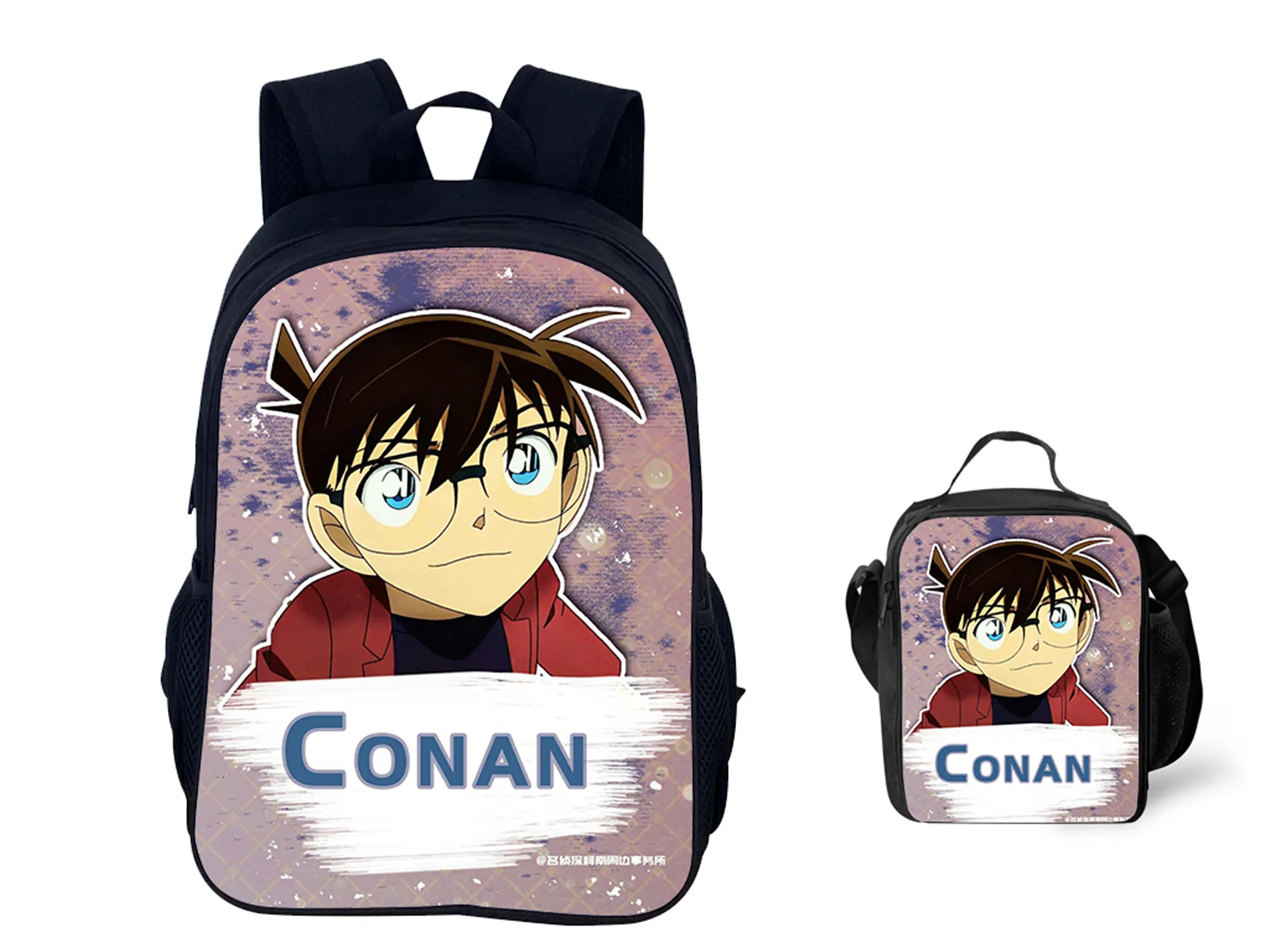 

2 in 1 Daypack Set-Elementary Boy Girl Conan Classic Backpack and Water Proof Lunch Tote for Unisex Children
