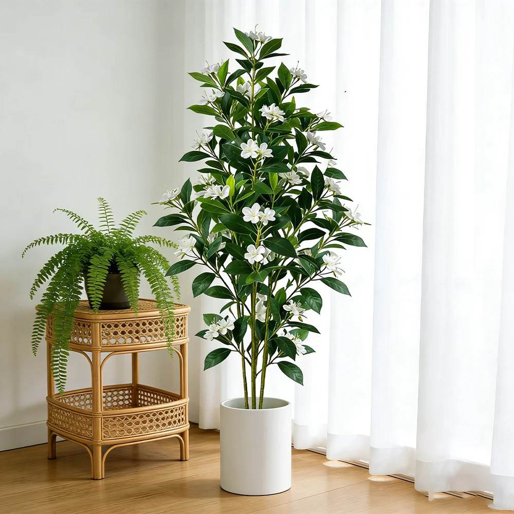 80/120 cm große künstliche Ficus-Pflanzen, künstlicher tropischer Banyanbaum, künstlicher Ficus-figue, künstlicher Magnolienbaum für die Dekoration von Haus und Geschäft – Detail 8
