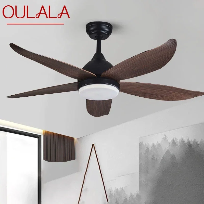 

oulala Nordic LED Fan Light Modern Minimalism Restaurant Living Room Study Ceiling Fan Light Remote Electric Fan Light