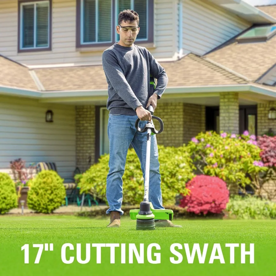 Baterai dan Pengisi Daya Pemangkas Rumput Tanpa Sikat 40V 17 Inci Tidak Termasuk