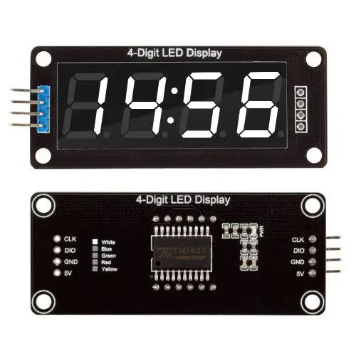 0.56 inch TM1637 LED Display Module 4 Digit 7 Segment Time Clock Indicator Tube Module Red Blue Green Yellow White for Arduino