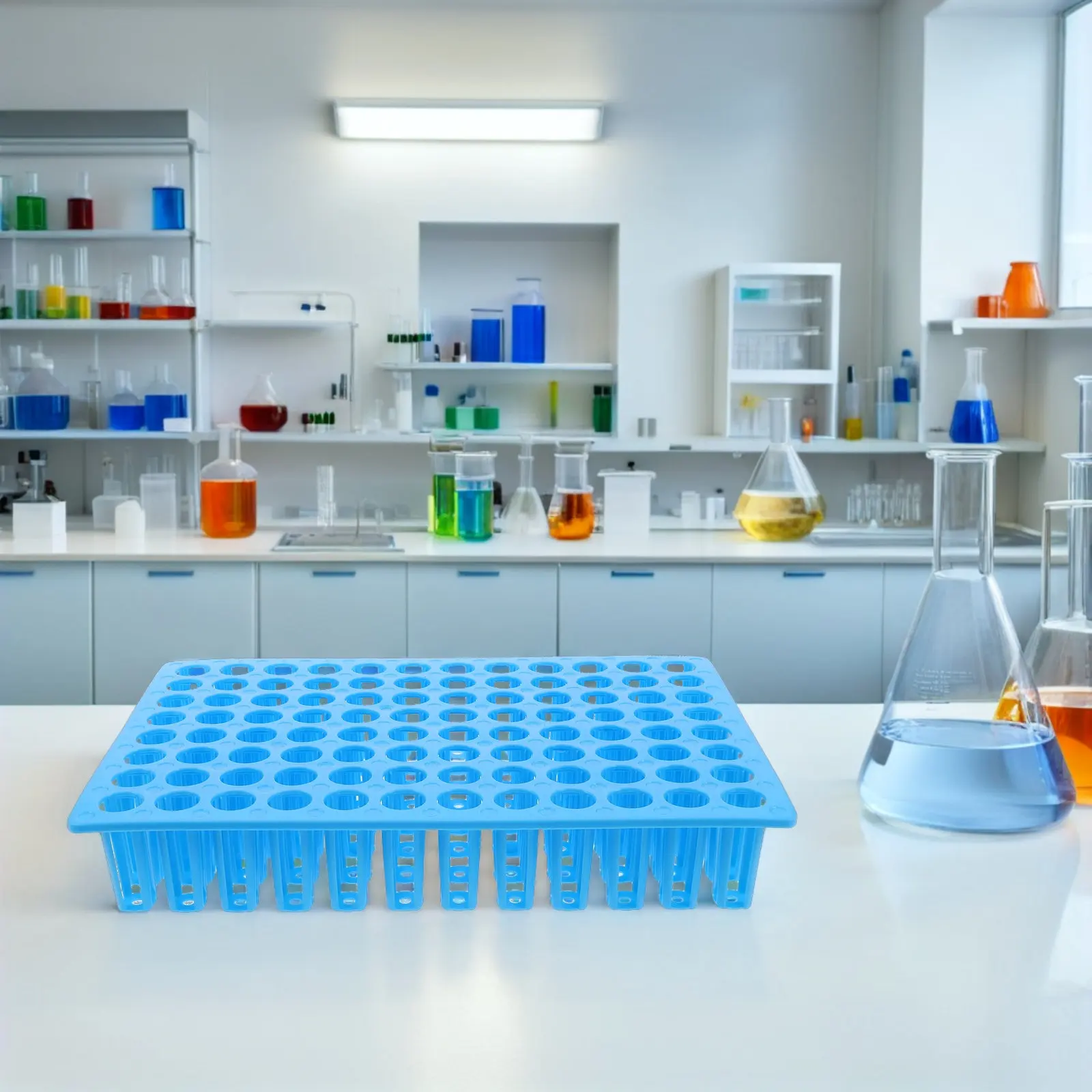 4Pcs Test Tube Rack Plastic Multifunctional Holder for Laboratory Scientific Experiments Educational Kids Vial Sample Container