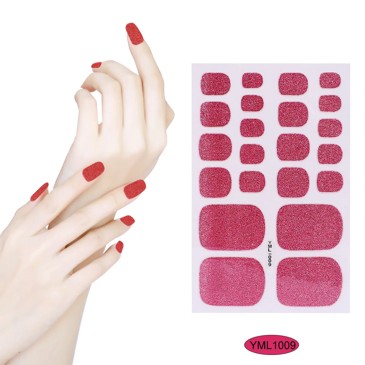 1개 글리터 아트 스티커 키트 DIY 매니큐어 장식 세트 여성용 네일 뷰티 데칼 접착 디자인 네일 액세서리 장식