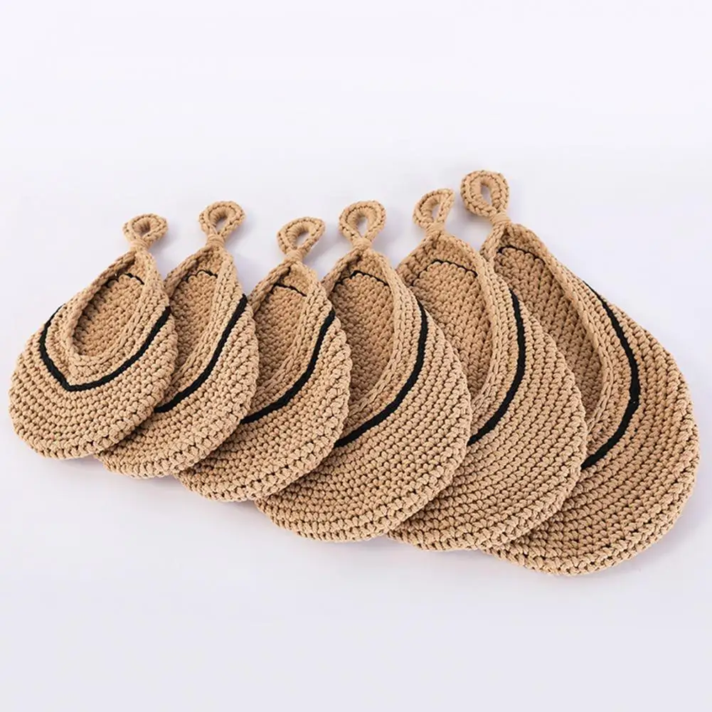 Woven Hanging Wall Basket Cotton Rope Knitted Rustic Boho Jute Waterdrop Shape Fruits Vegetable Storage Net Bag Kitchen Supplies