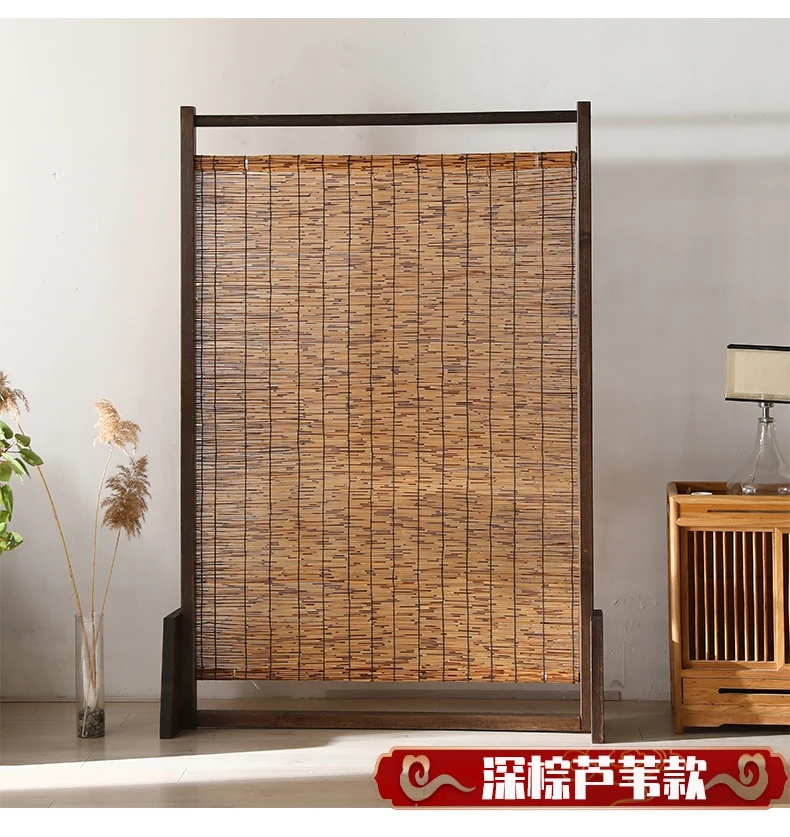 

Chinese Reed screen partition living room solid wood door decorative office entrance room divider screen 자바라 스크린 wood panel