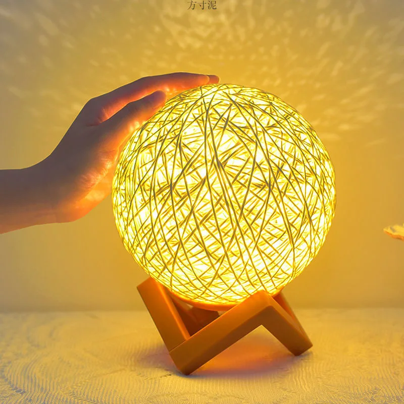 التحكم عن بعد الجدول مصباح أباجورة جو الكرمة بال صغيرة ليلة مصباح غرفة نوم النوم ضوء المكونات في ضوء القمر النجوم Pr #4