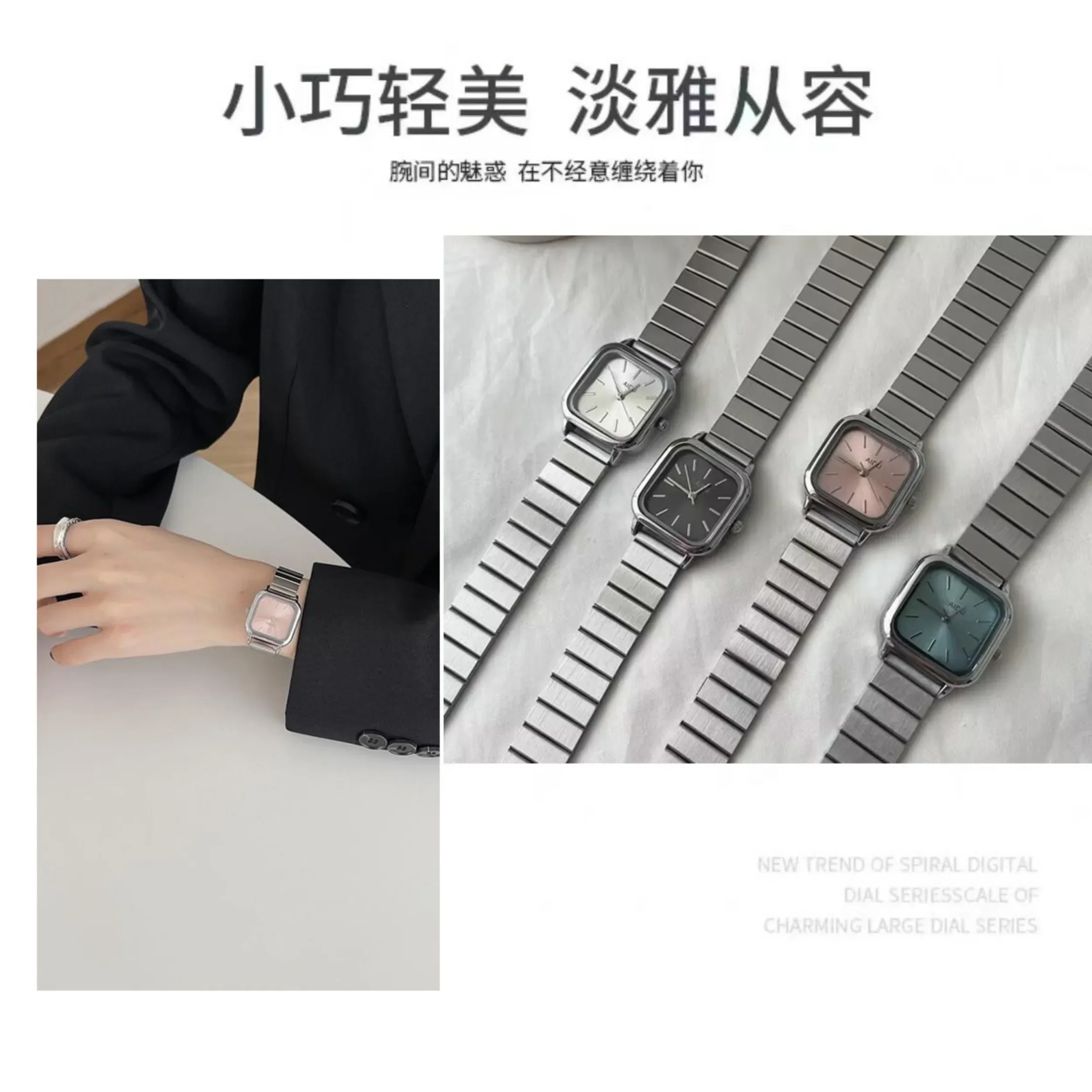 นาฬิกาผู้หญิงหรูหราแบรนด์ชั้นนำแฟชั่นสายเหล็กนาฬิกาข้อมือควอตซ์ของผู้หญิงนาฬิกาของขวัญที่สวยงาม