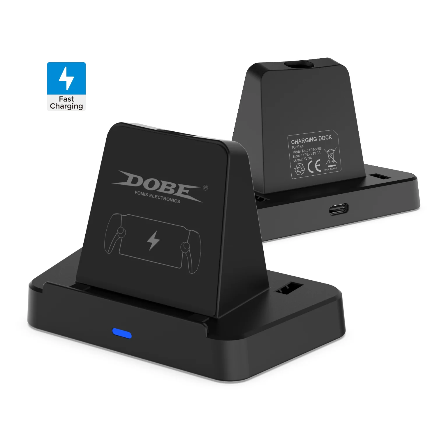 

for PS Portal Charging Dock for PS5 Streaming Handheld Charging Base Contact with Type-C Connector Black