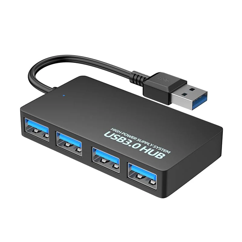 High-Speed USB 2.0 Hub 4-Port Data Cable Splitter Adapter Multi-System Plug And Play Expander for Enhanced Connectivity