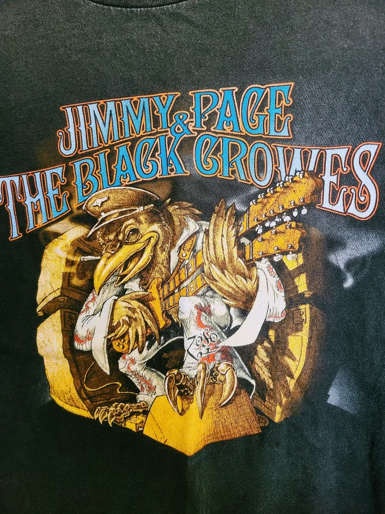 Vintage Rare 90S Black Crowes And Jimmy Page Concert T-Shirt Double Sides S-5Xl