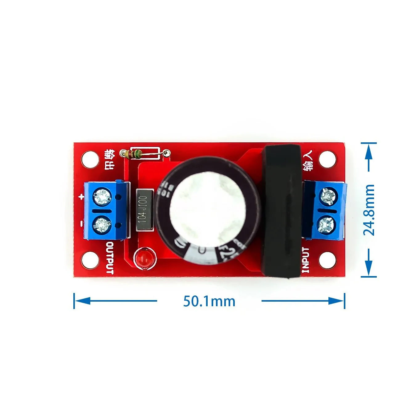 Rectifier filter power supply board / 8A rectifier power amplifier / 8A rectifier with red LED indicator / AC single power suppl