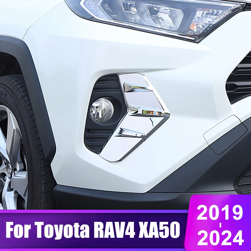 

For Toyota RAV4 XA50 2019 2020 2021 2022 2023 2024 RAV 4 Hybrid Car Front Fog Lamp Eyebrow Trim Cover Exterior Accessories