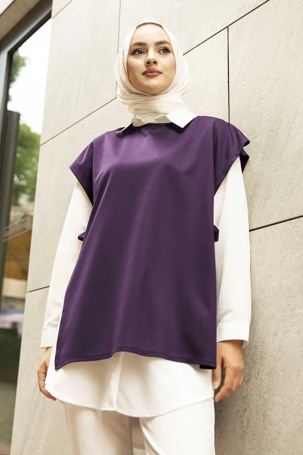 Parachute Tunik MD-Purple Winter Autumn 2021 Muslim Women Hijab headscarf islamic Turkey