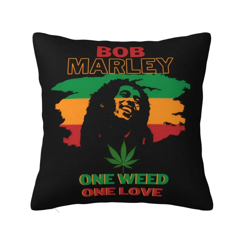 One Love Bob Marley Throw Pillow Covers Home Decor Modern Reggae Rock Cushions Cover For Sofa Car Square Polyester Pillowcase