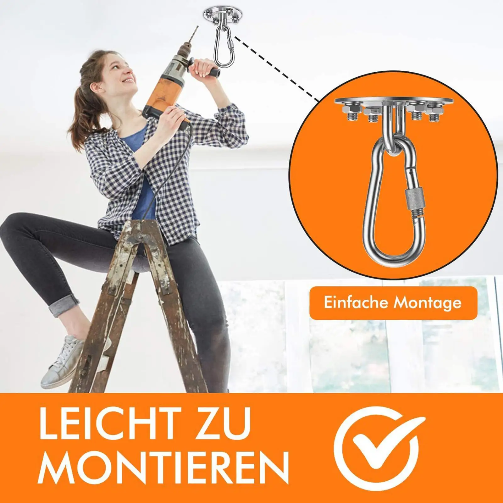 

Профессиональный комплект для подвешивания гамака, емкость 500 кг, потолочное крепление для гамака для внутреннего и наружного стула, аксессуары для качелей