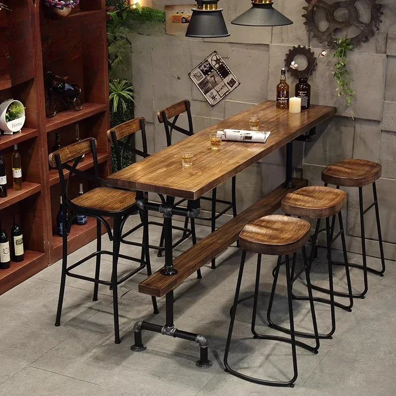 

Outdoors Balcony Bar Table Domestic Strip Solid Wood Lean Against The Wall Bar Table Coffee High Nordic Furniture Mesa Alta FYBT