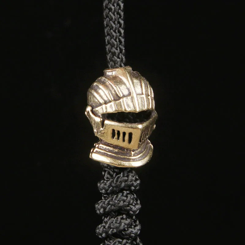 Brass Indian Chief Skull EDC Paracord Pendant Handmade Keychain Charm Outdoor Knife Bead Spacer Hanging Accessory dumpling squis