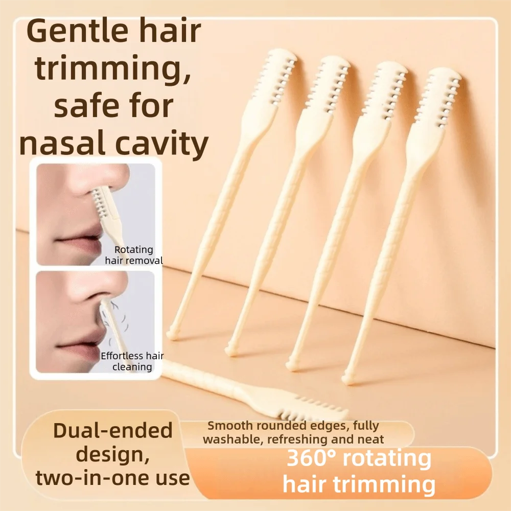 

1/2/3/4/5 pcs Double Head Nose Hairs Razor Washable with Comb Teeth Nasal Clippers Nose Hair Remover Unisex