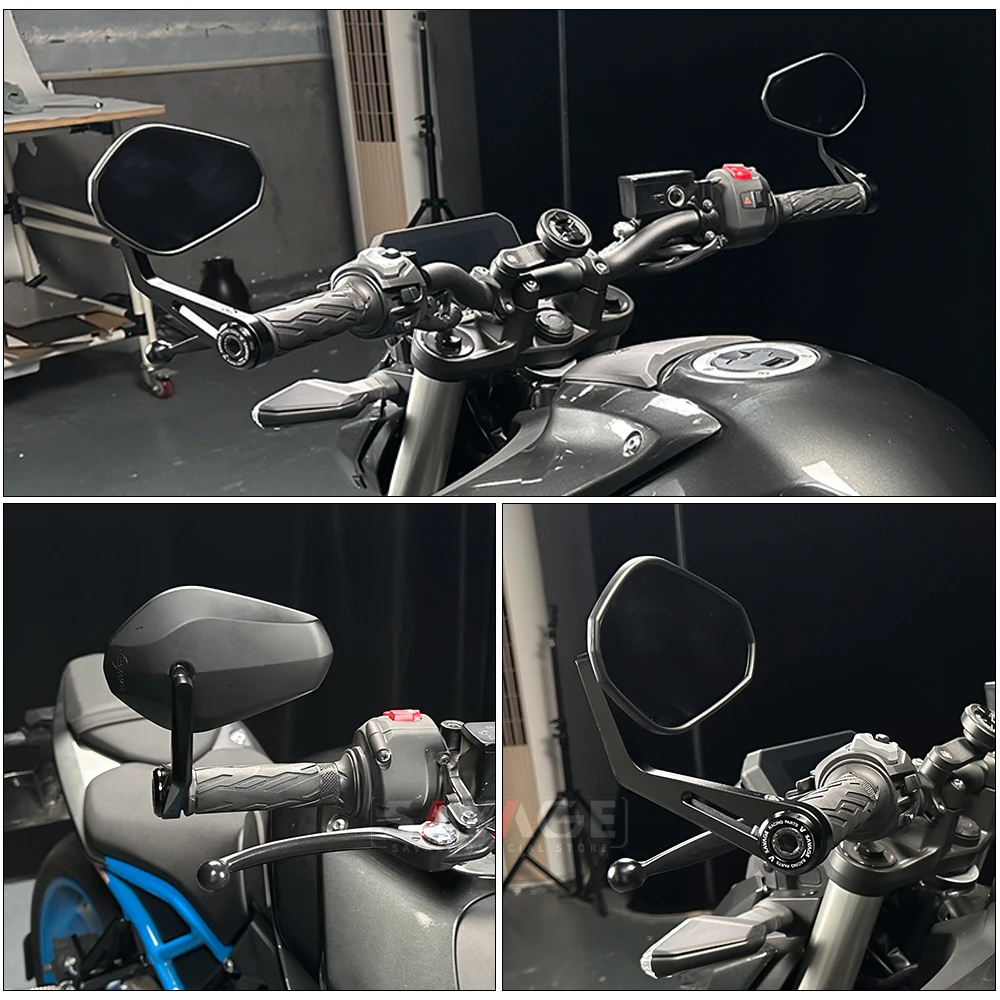 لسوزوكي GSX-8S 2023-2025 دراجة نارية بار نهاية مرآة المقود الرؤية الخلفية الجانب مرآة محدبة مرايا الرؤية واسعة قابل للتعديل GSX8S