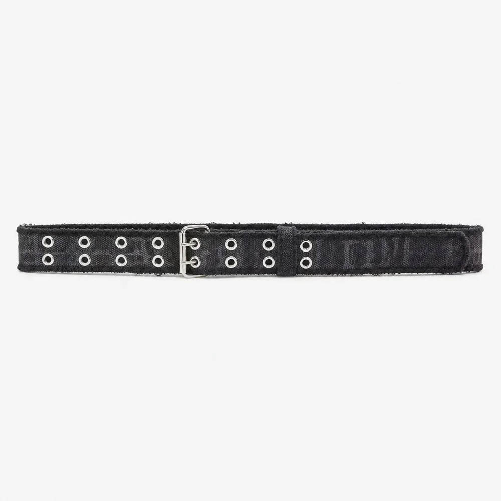 Black Distressed PU Strap Belt Pin Buckle Jeans Trousers Casual Outfit Styling Daily Wear Fashion Waist Accessory Durable Punk