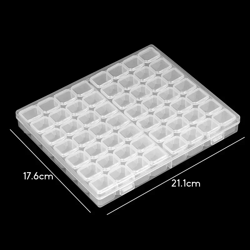 28/56 Girds Adjustable Plastic Storage Box with Label Sticker For Jewelry Nail Art Diamond Painting Accessories Container boxes