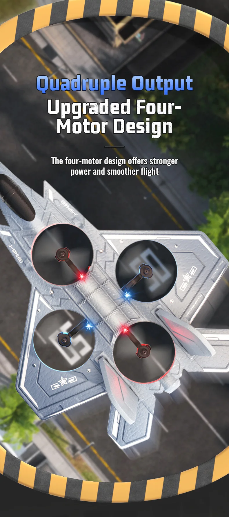 H128 Combat Drone 2,4G Fernbedienung Quadcopter EPP Schaum Stunt Hubschrauber Vier Motor Segelflugzeug Crash Beständig Starrflügel Flugzeug